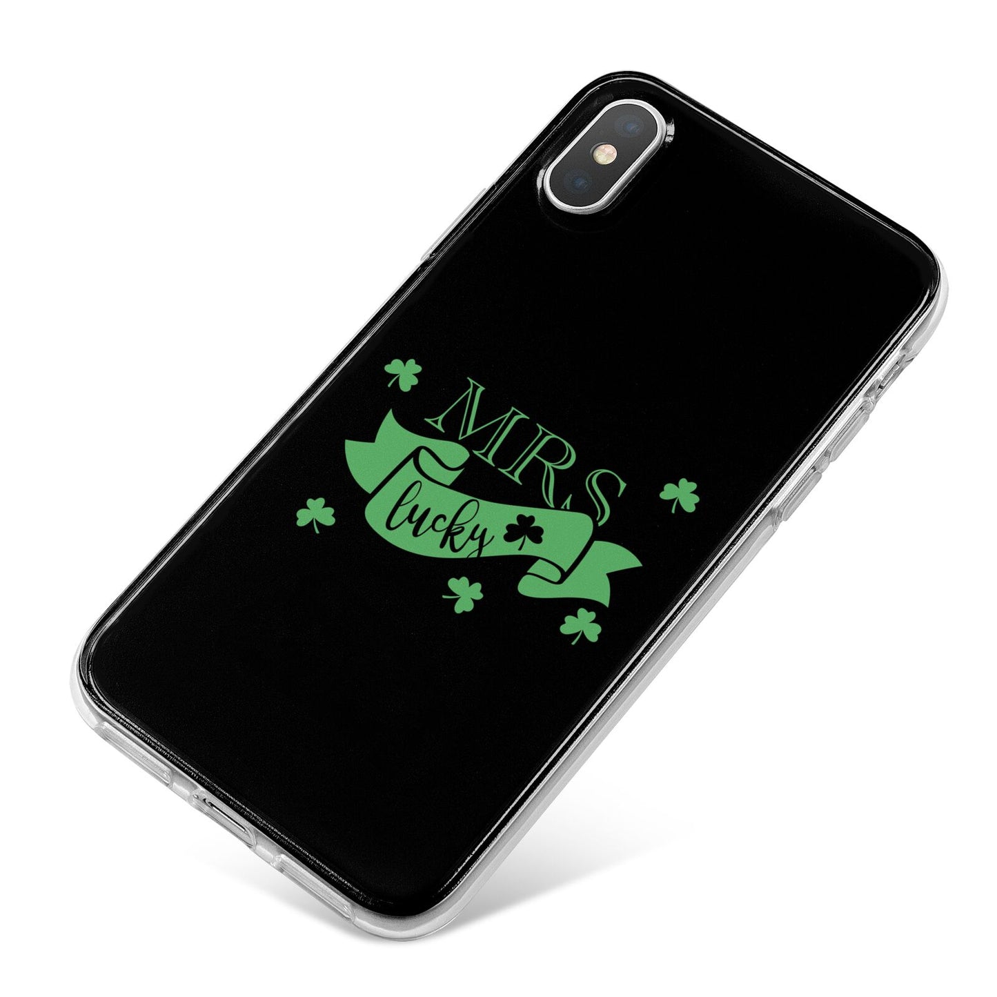 Mrs Lucky iPhone X Bumper Case on Silver iPhone
