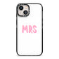 Mrs iPhone 13 Black Impact Case on Silver phone