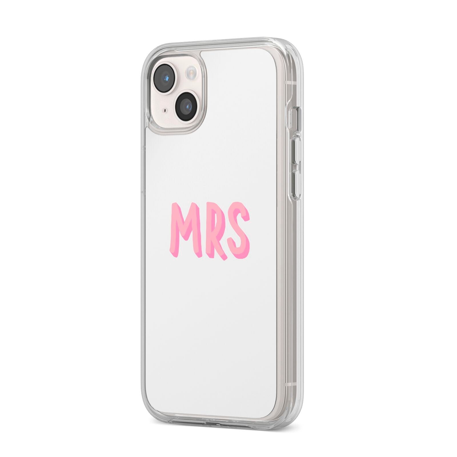 Mrs iPhone 14 Plus Clear Tough Case Starlight Angled Image