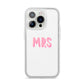 Mrs iPhone 14 Pro Clear Tough Case Silver