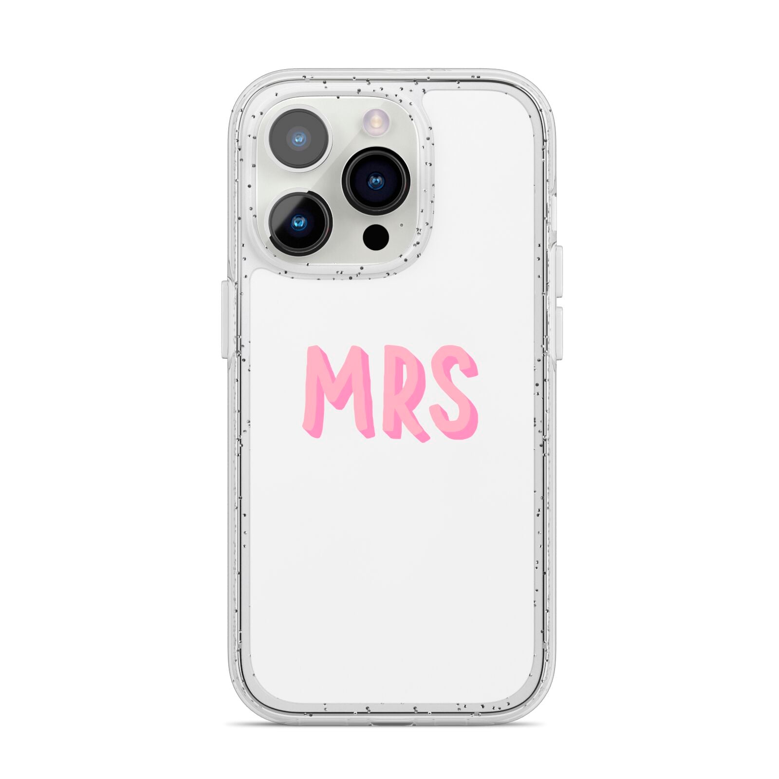 Mrs iPhone 14 Pro Glitter Tough Case Silver