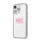 Mrs iPhone 14 Pro Max Clear Tough Case Silver Angled Image