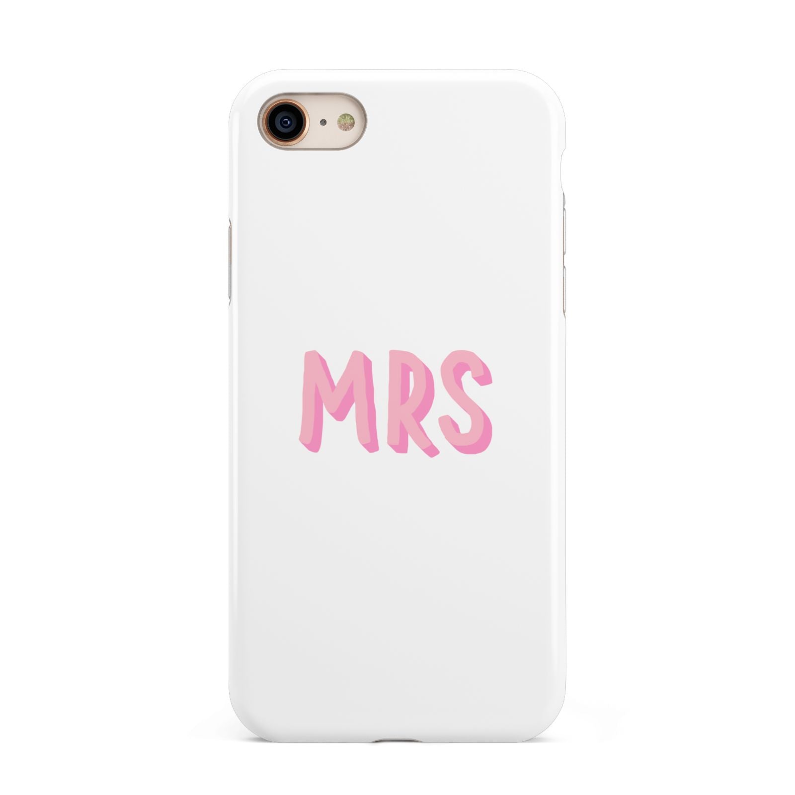 Mrs iPhone 8 3D Tough Case on Gold Phone