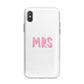 Mrs iPhone X Bumper Case on Silver iPhone Alternative Image 1