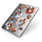 Multi Circular Photo Collage Upload Apple iPad Case on Grey iPad Side View