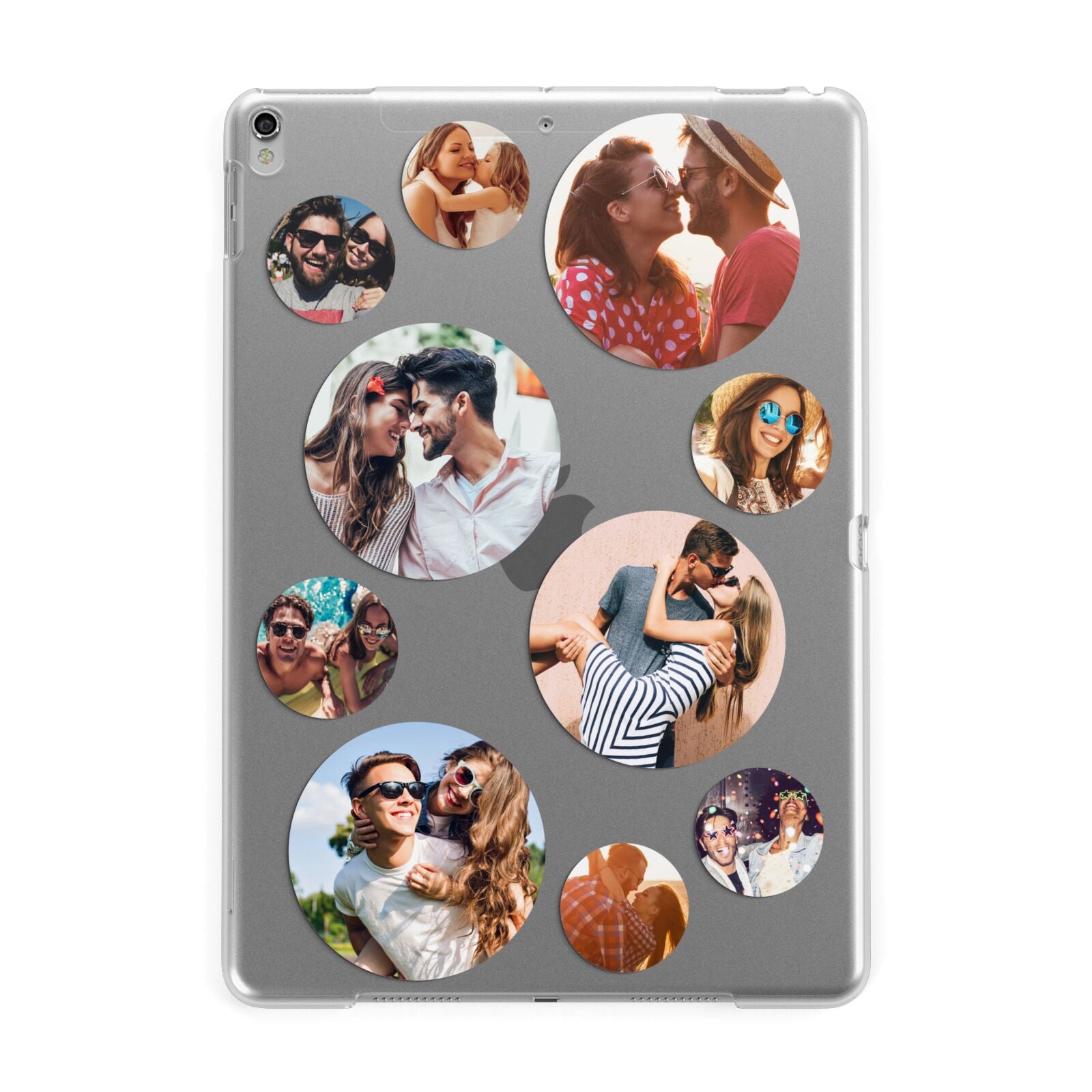 Multi Circular Photo Collage Upload Apple iPad Silver Case