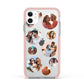 Multi Circular Photo Collage Upload Apple iPhone 11 in White with Pink Impact Case