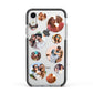 Multi Circular Photo Collage Upload Apple iPhone XR Impact Case Black Edge on Silver Phone