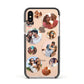 Multi Circular Photo Collage Upload Apple iPhone Xs Impact Case Black Edge on Gold Phone