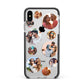 Multi Circular Photo Collage Upload Apple iPhone Xs Max Impact Case Black Edge on Silver Phone