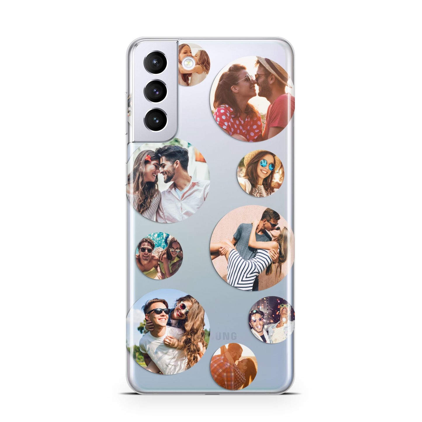 Multi Circular Photo Collage Upload Samsung S21 Plus Phone Case