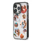 Multi Circular Photo Collage Upload iPhone 13 Pro Black Impact Case Side Angle on Silver phone