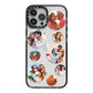 Multi Circular Photo Collage Upload iPhone 13 Pro Max Black Impact Case on Silver phone