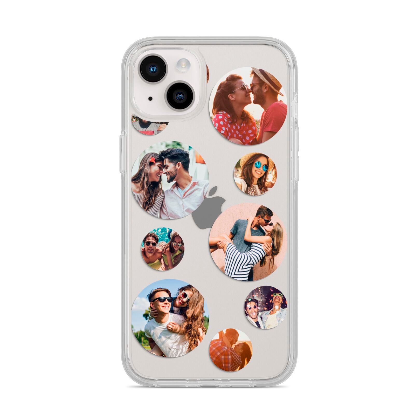 Multi Circular Photo Collage Upload iPhone 14 Plus Clear Tough Case Starlight