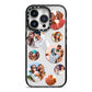 Multi Circular Photo Collage Upload iPhone 14 Pro Black Impact Case on Silver phone