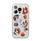 Multi Circular Photo Collage Upload iPhone 14 Pro Glitter Tough Case Silver
