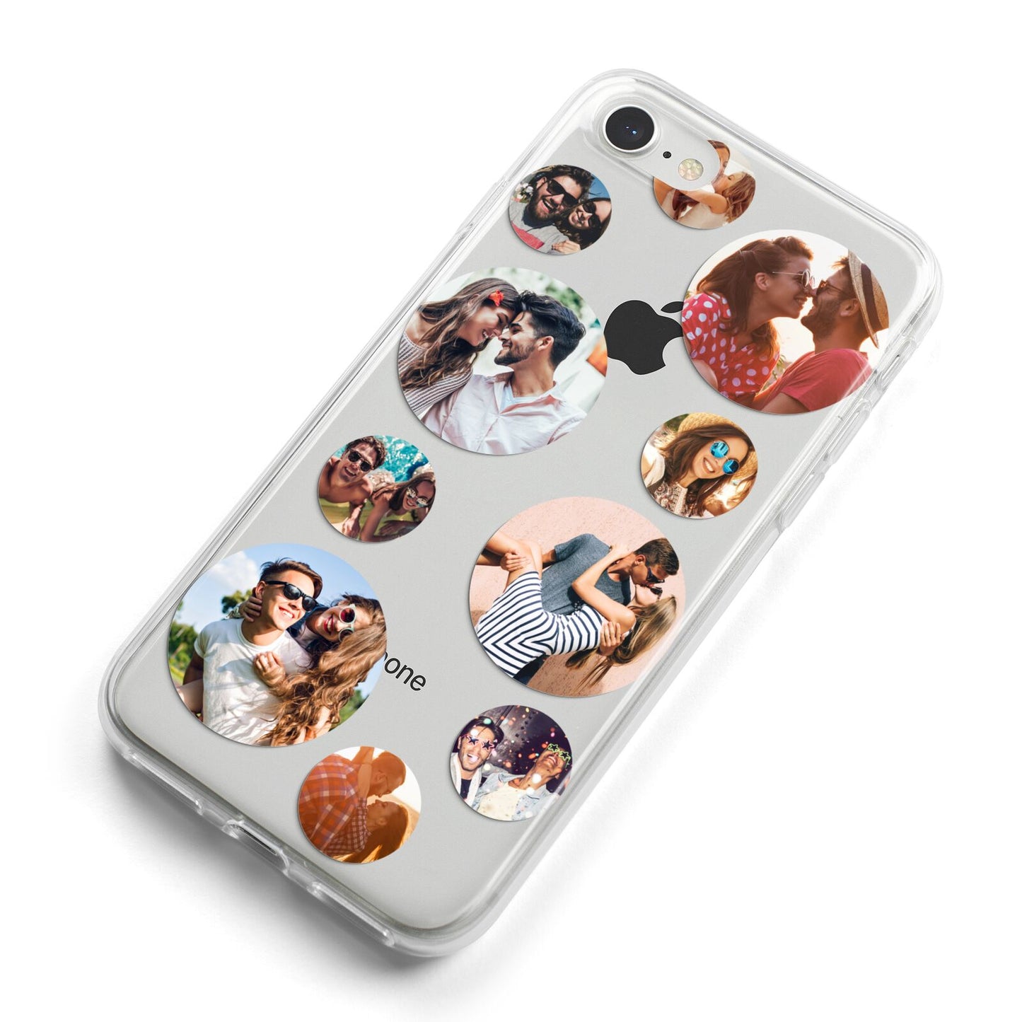 Multi Circular Photo Collage Upload iPhone 8 Bumper Case on Silver iPhone Alternative Image