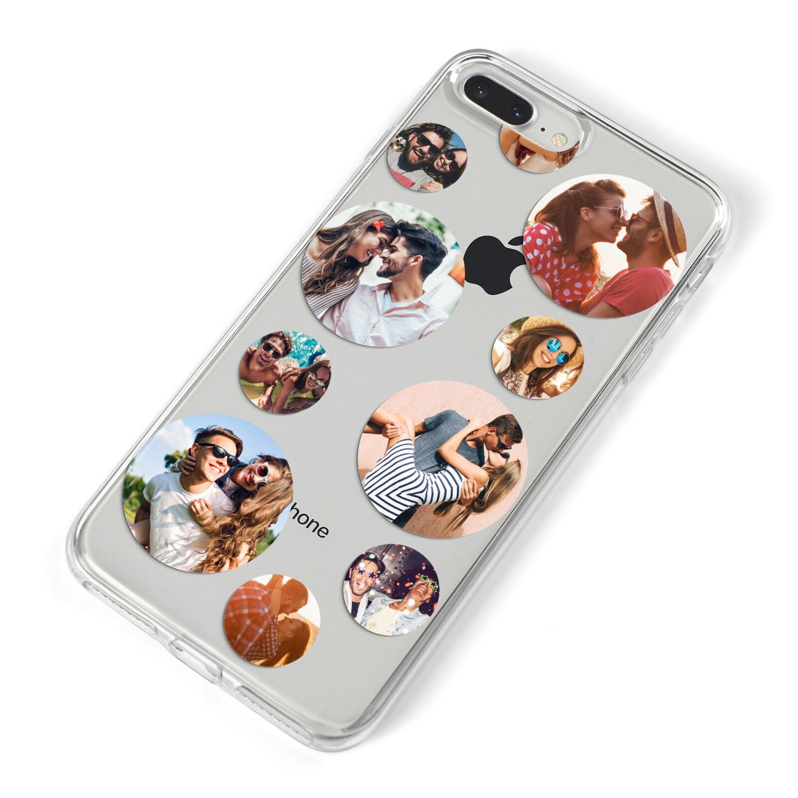 Multi Circular Photo Collage Upload iPhone 8 Plus Bumper Case on Silver iPhone Alternative Image