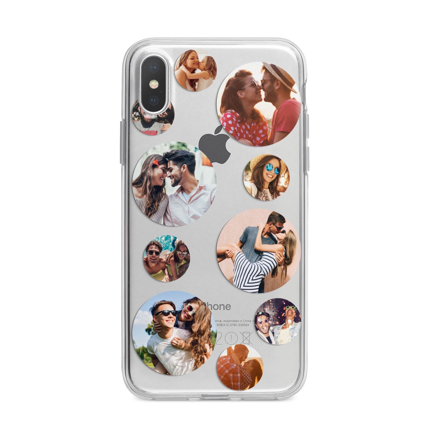Multi Circular Photo Collage Upload iPhone X Bumper Case on Silver iPhone Alternative Image 1