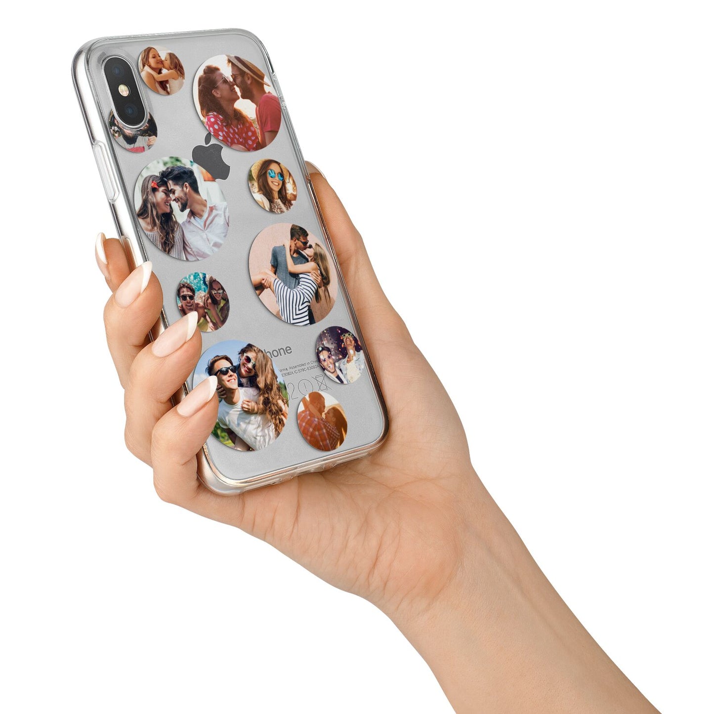 Multi Circular Photo Collage Upload iPhone X Bumper Case on Silver iPhone Alternative Image 2