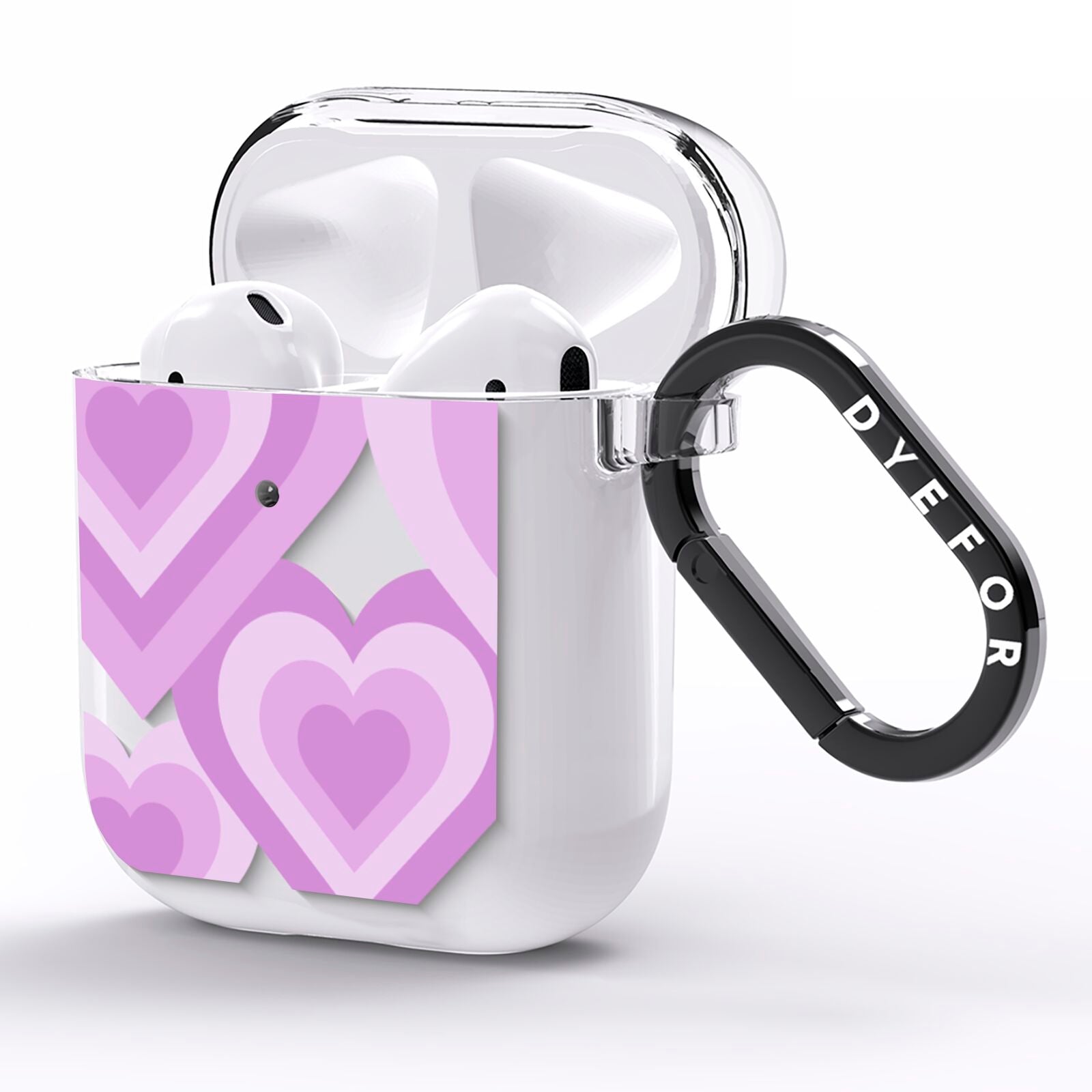 Multi Heart AirPods Clear Case Side Image