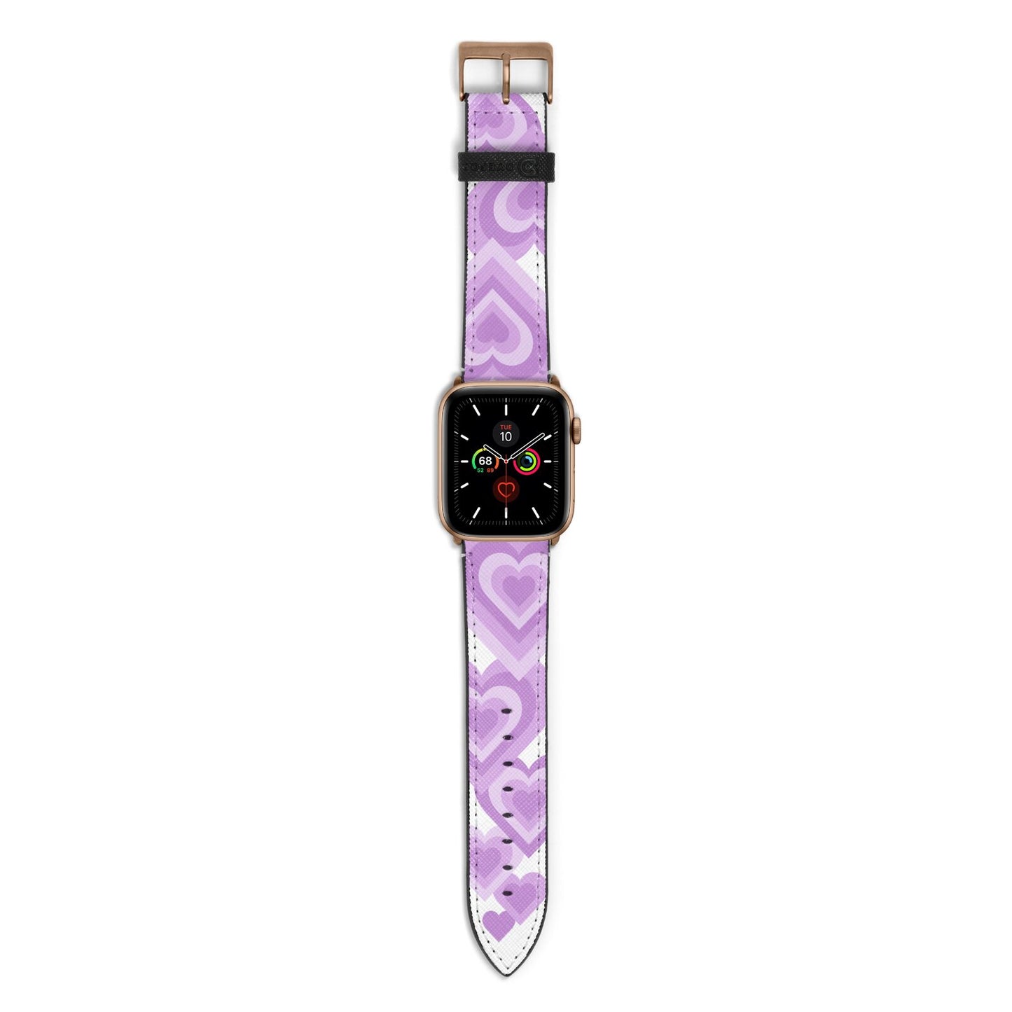 Multi Heart Apple Watch Strap with Gold Hardware