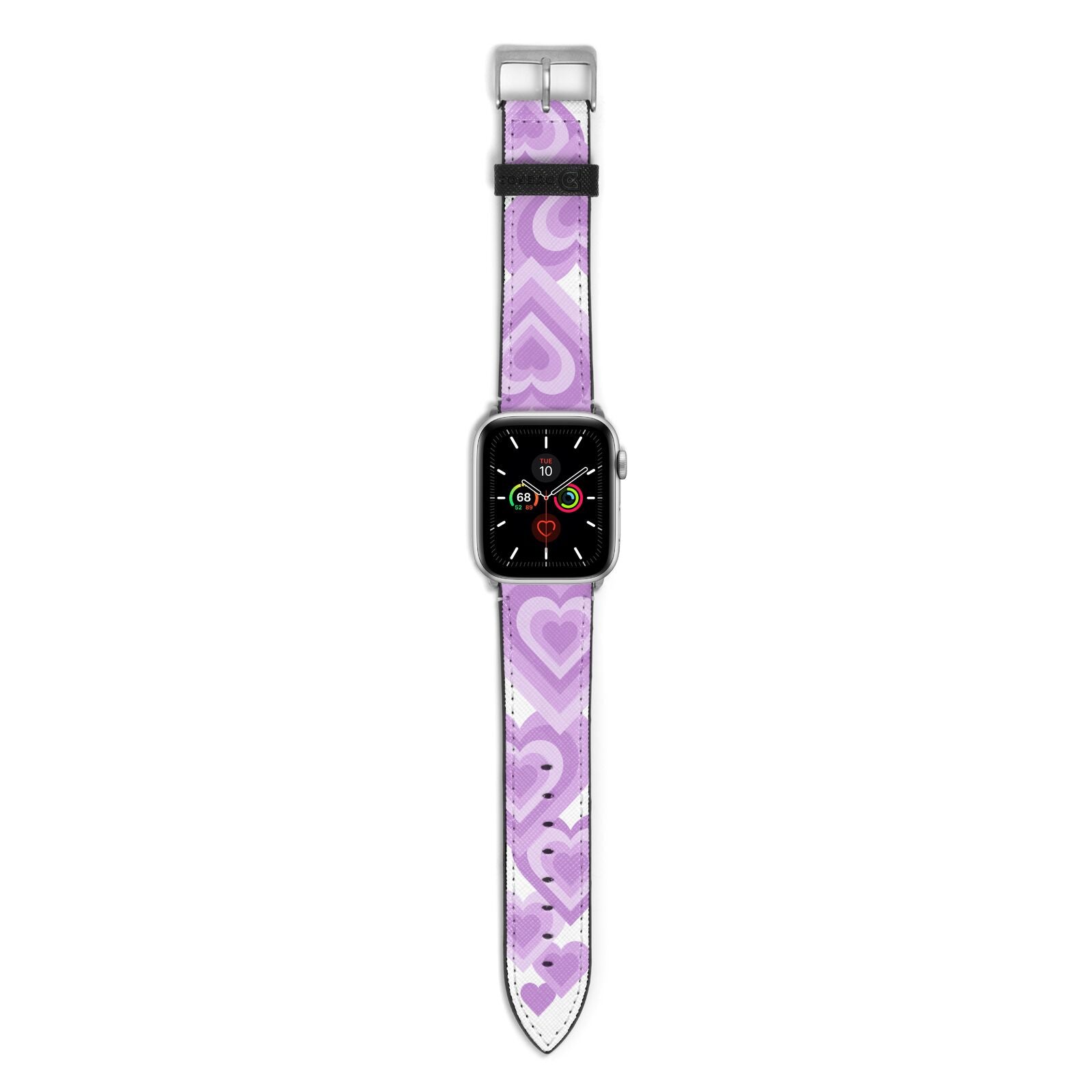 Multi Heart Apple Watch Strap with Silver Hardware