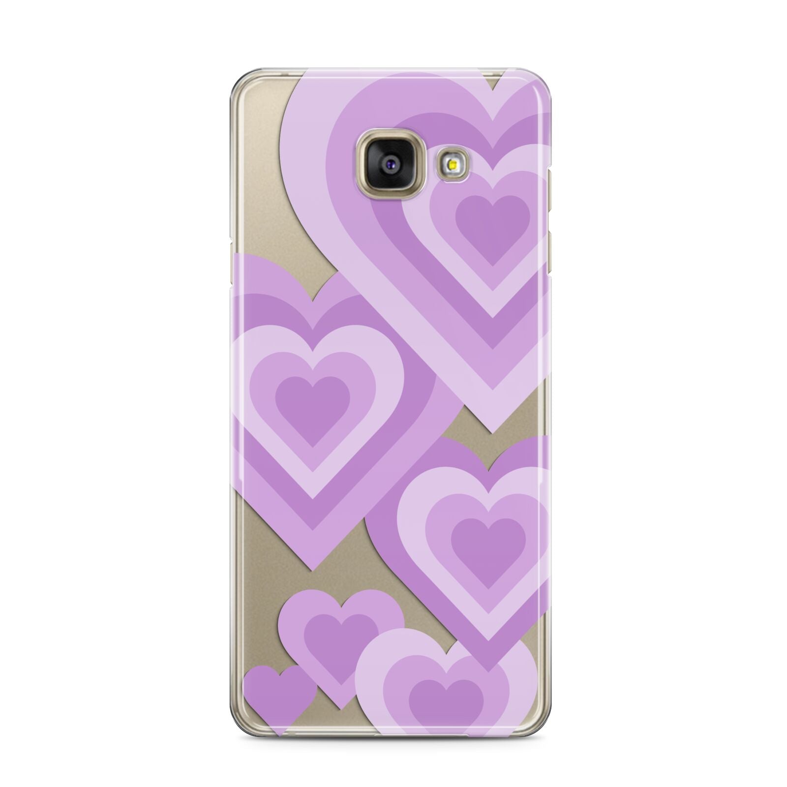 Multi Heart Samsung Galaxy A3 2016 Case on gold phone