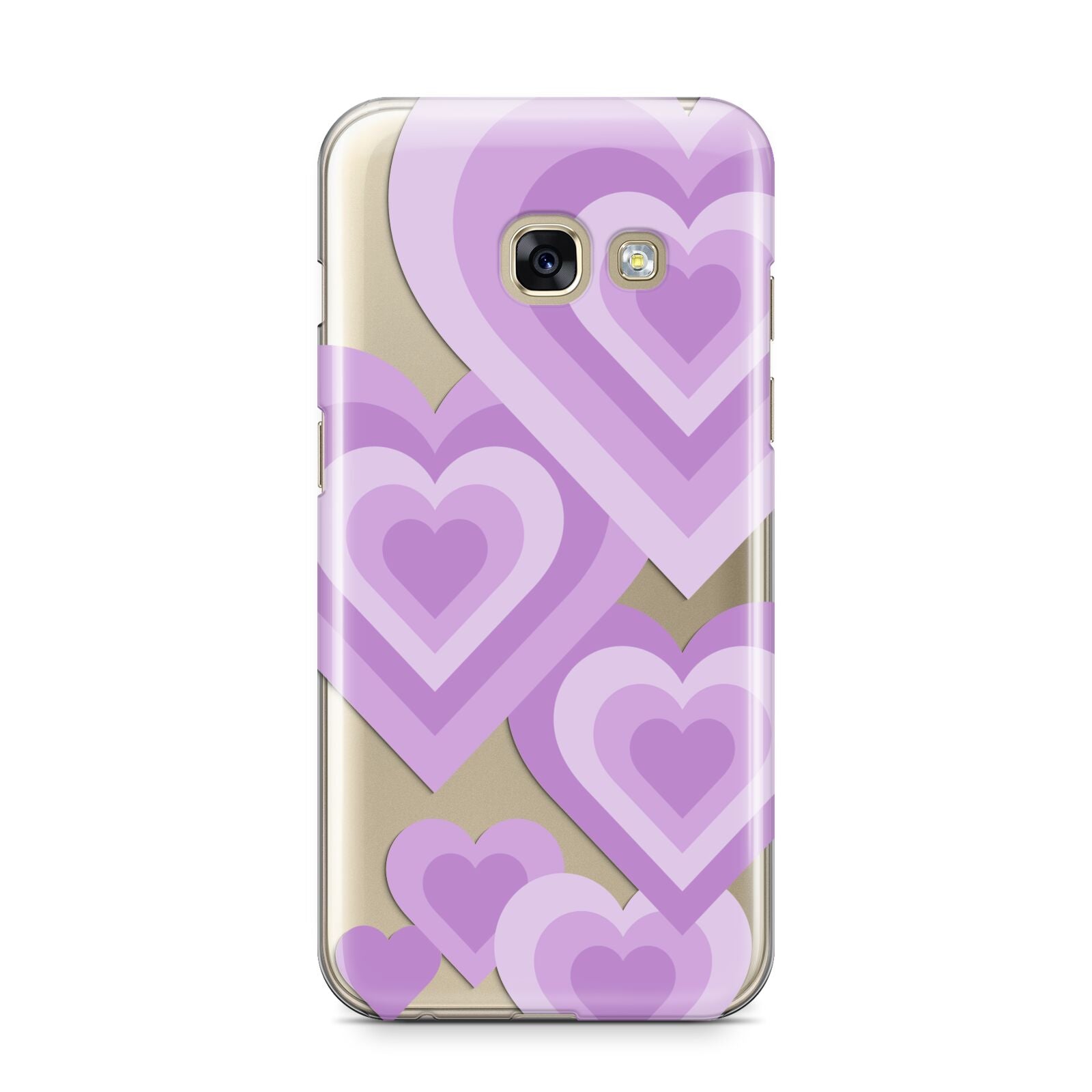Multi Heart Samsung Galaxy A3 2017 Case on gold phone