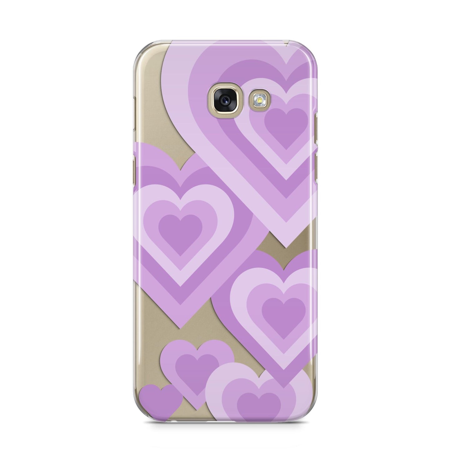 Multi Heart Samsung Galaxy A5 2017 Case on gold phone