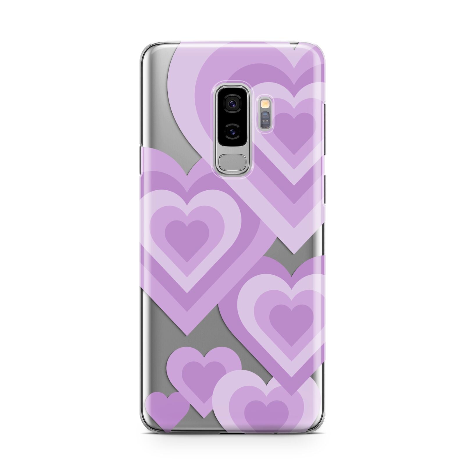 Multi Heart Samsung Galaxy S9 Plus Case on Silver phone