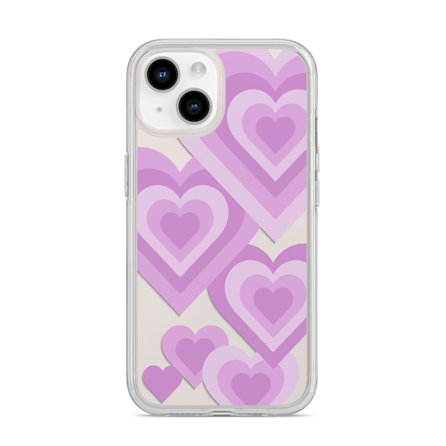 Multi Heart iPhone 14 Clear Tough Case Starlight