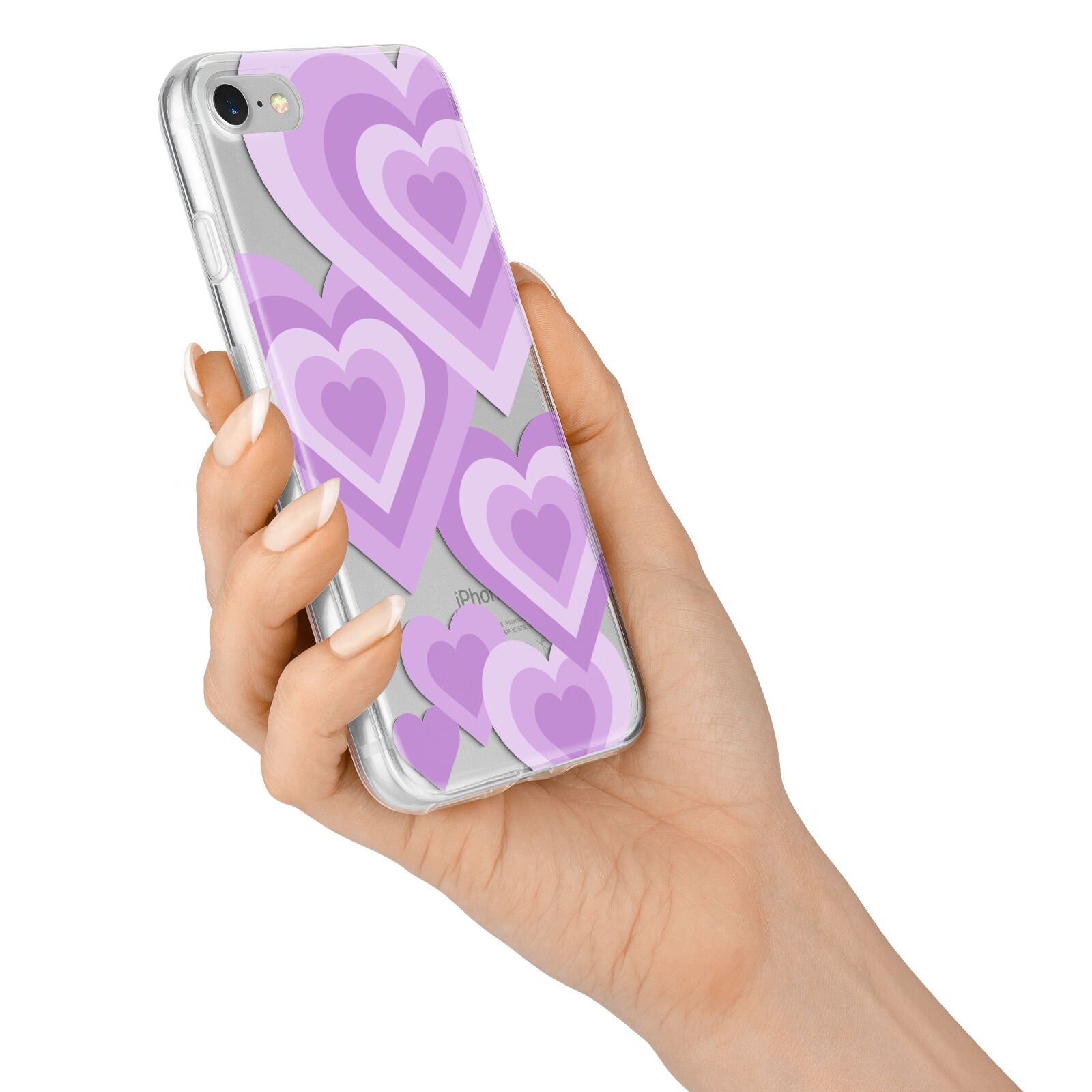 Multi Heart iPhone 7 Bumper Case on Silver iPhone Alternative Image