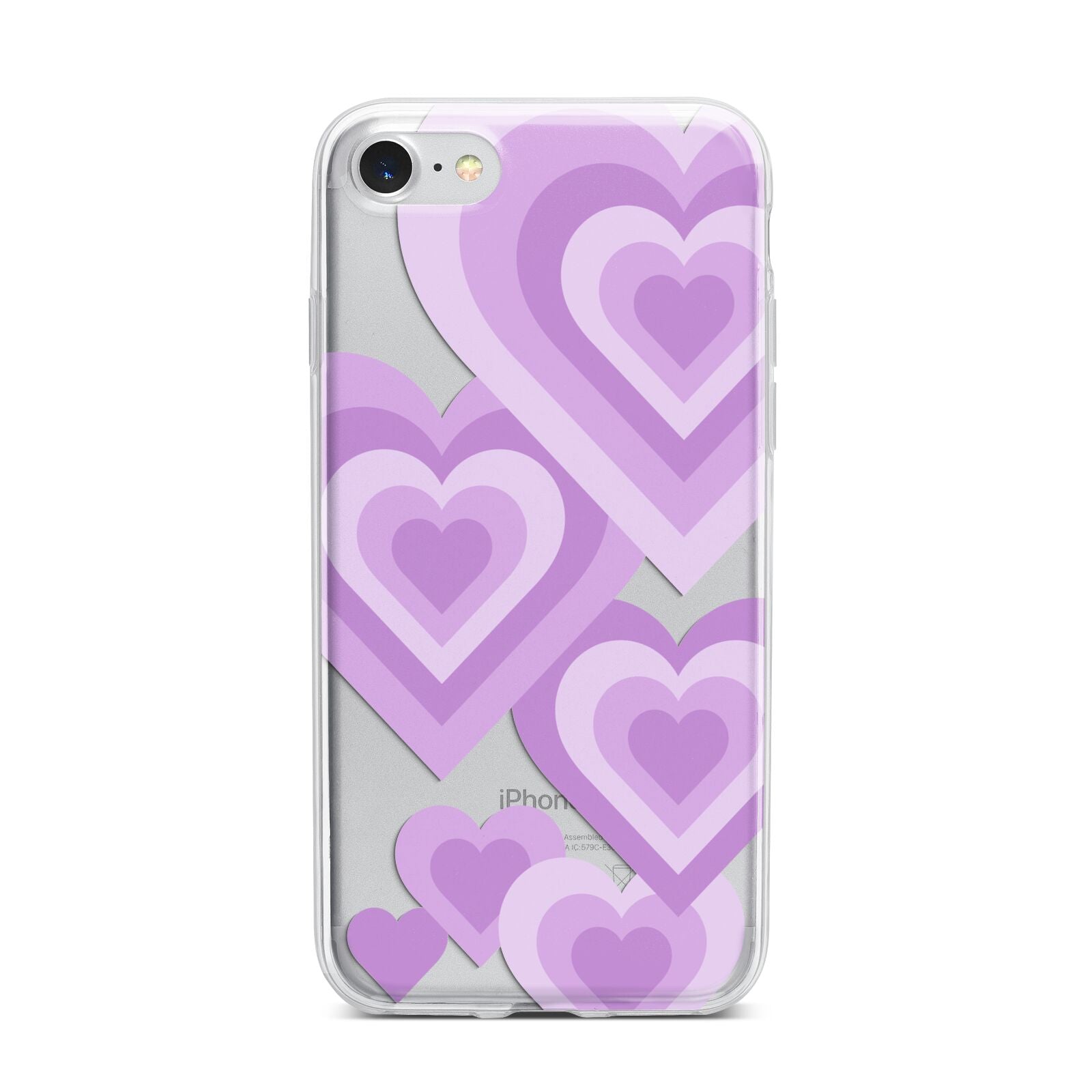 Multi Heart iPhone 7 Bumper Case on Silver iPhone