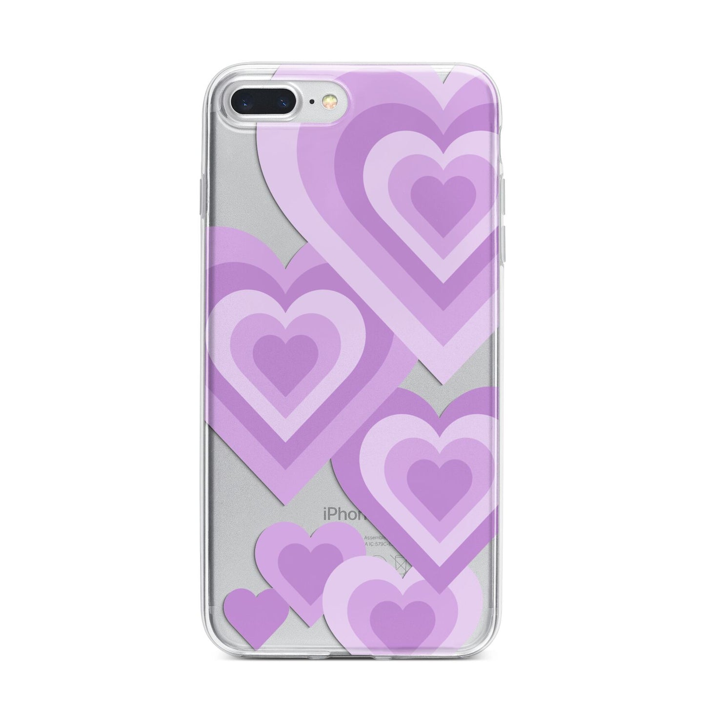 Multi Heart iPhone 7 Plus Bumper Case on Silver iPhone