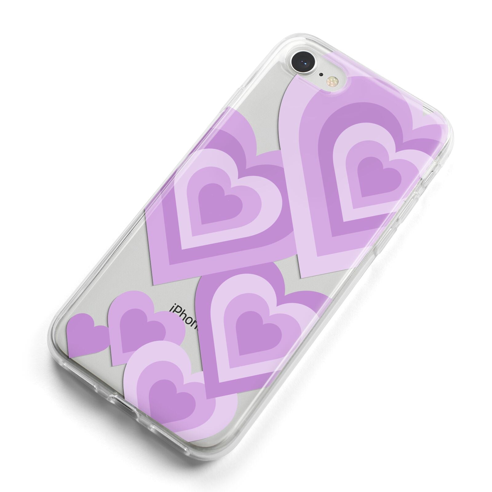 Multi Heart iPhone 8 Bumper Case on Silver iPhone Alternative Image