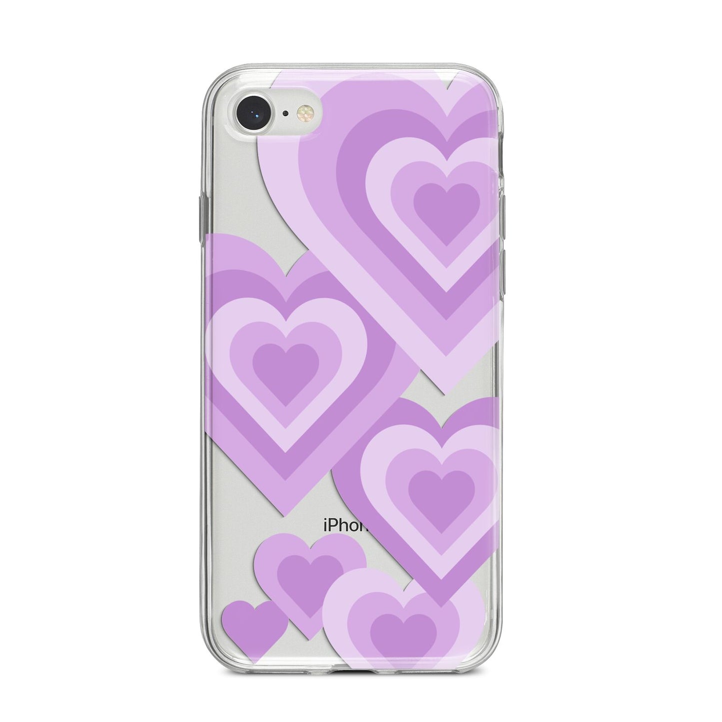 Multi Heart iPhone 8 Bumper Case on Silver iPhone