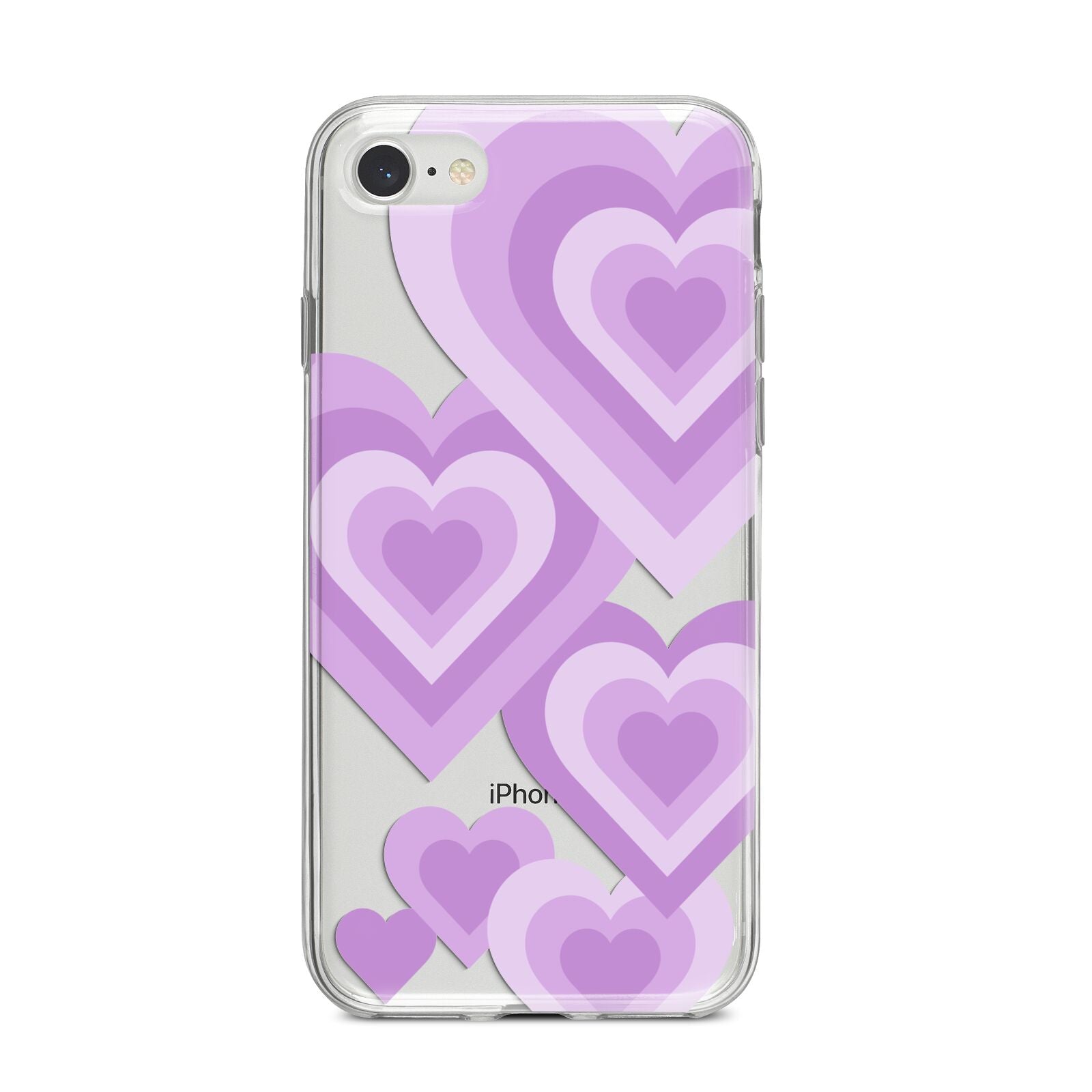 Multi Heart iPhone 8 Bumper Case on Silver iPhone