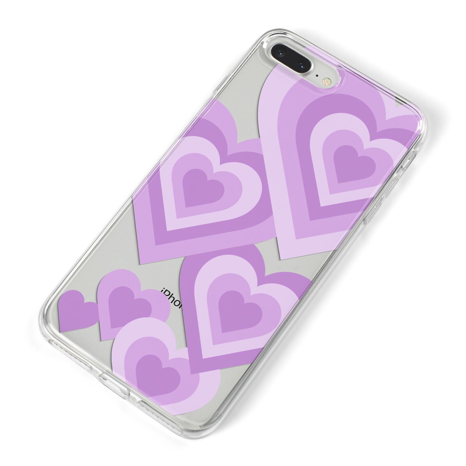 Multi Heart iPhone 8 Plus Bumper Case on Silver iPhone Alternative Image