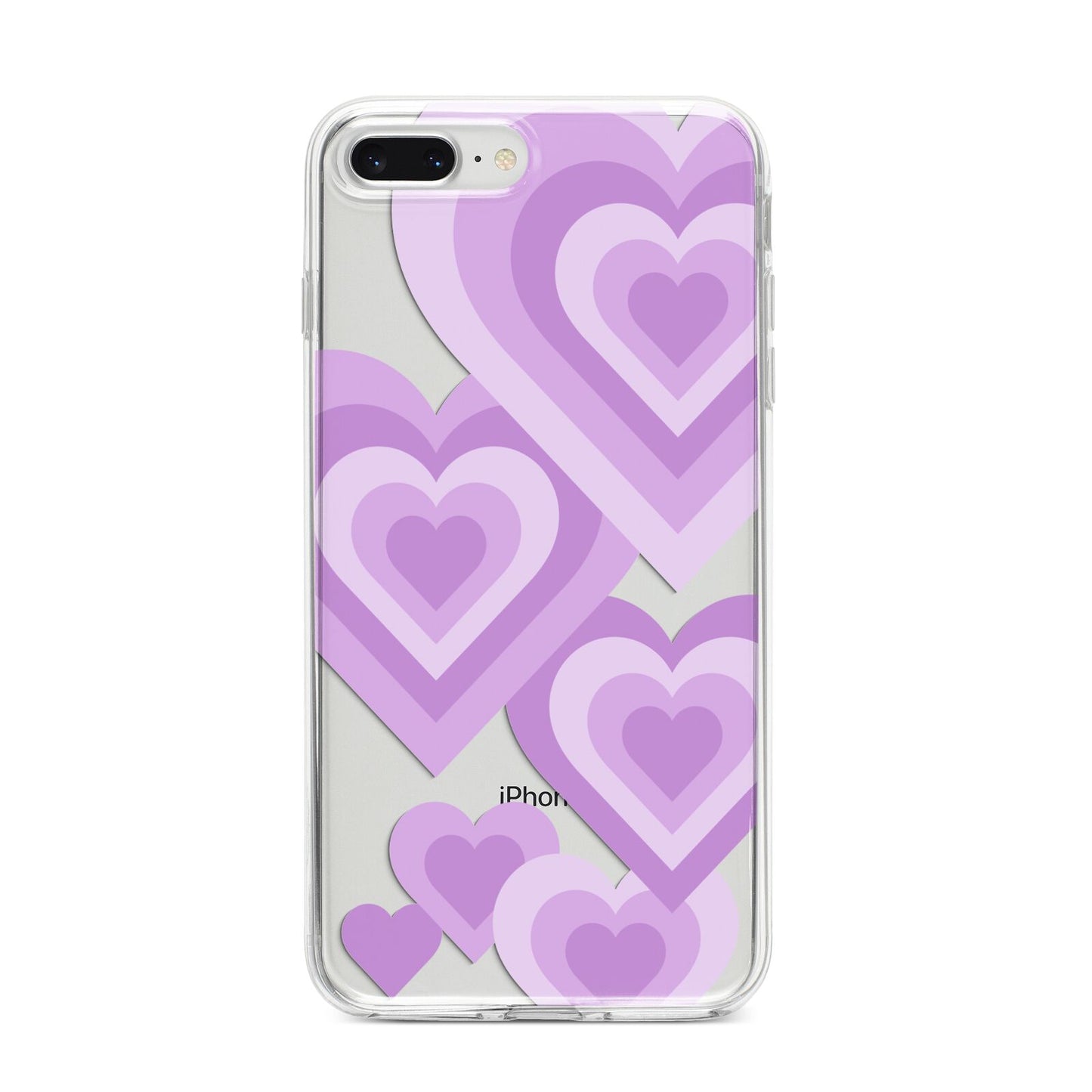 Multi Heart iPhone 8 Plus Bumper Case on Silver iPhone