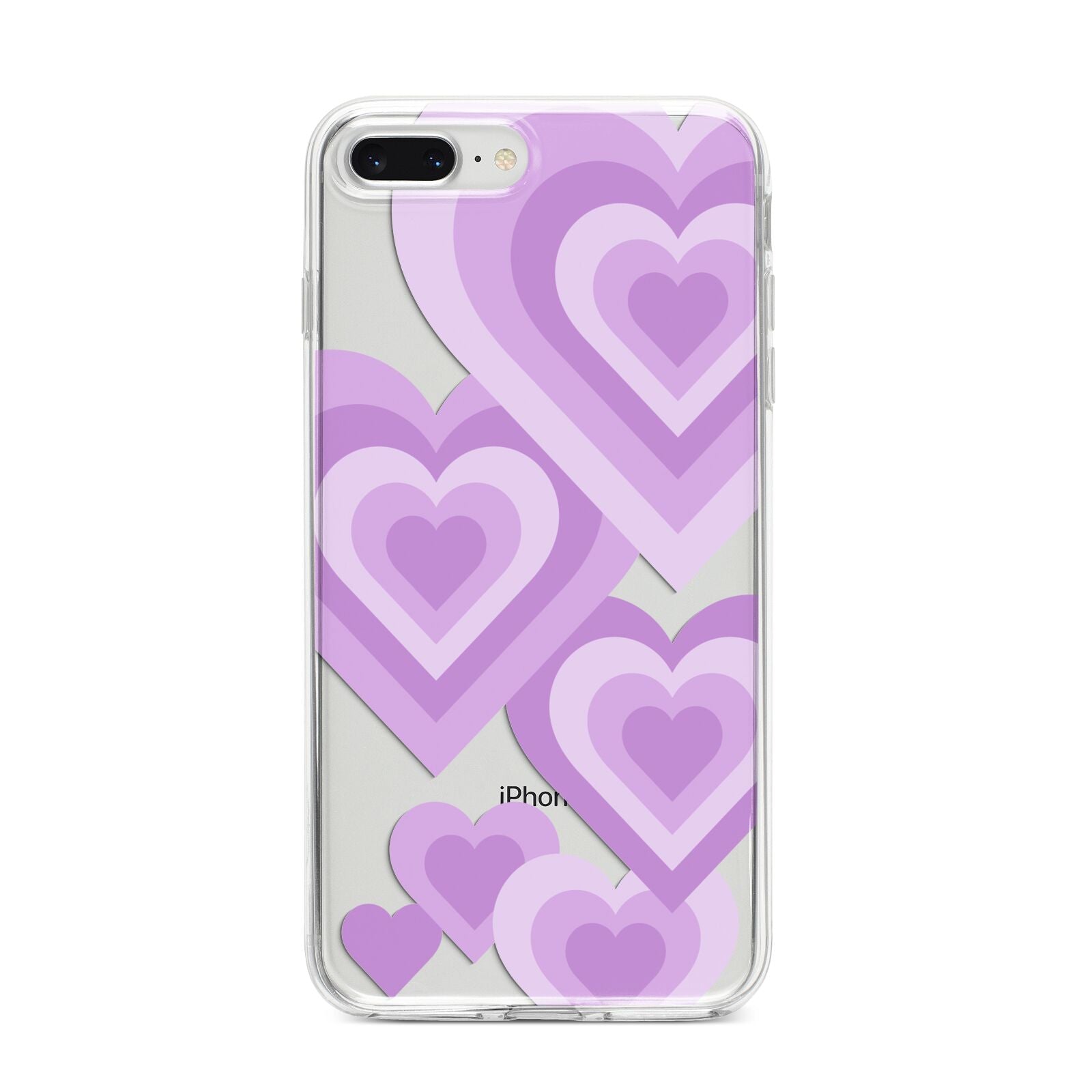 Multi Heart iPhone 8 Plus Bumper Case on Silver iPhone