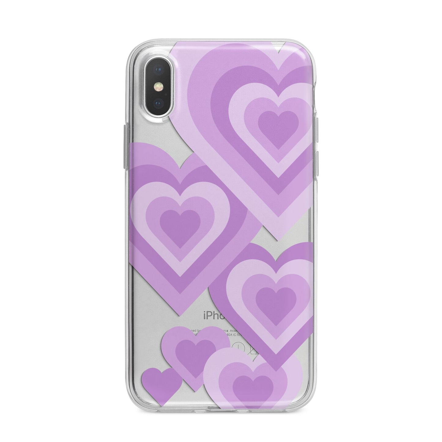 Multi Heart iPhone X Bumper Case on Silver iPhone Alternative Image 1