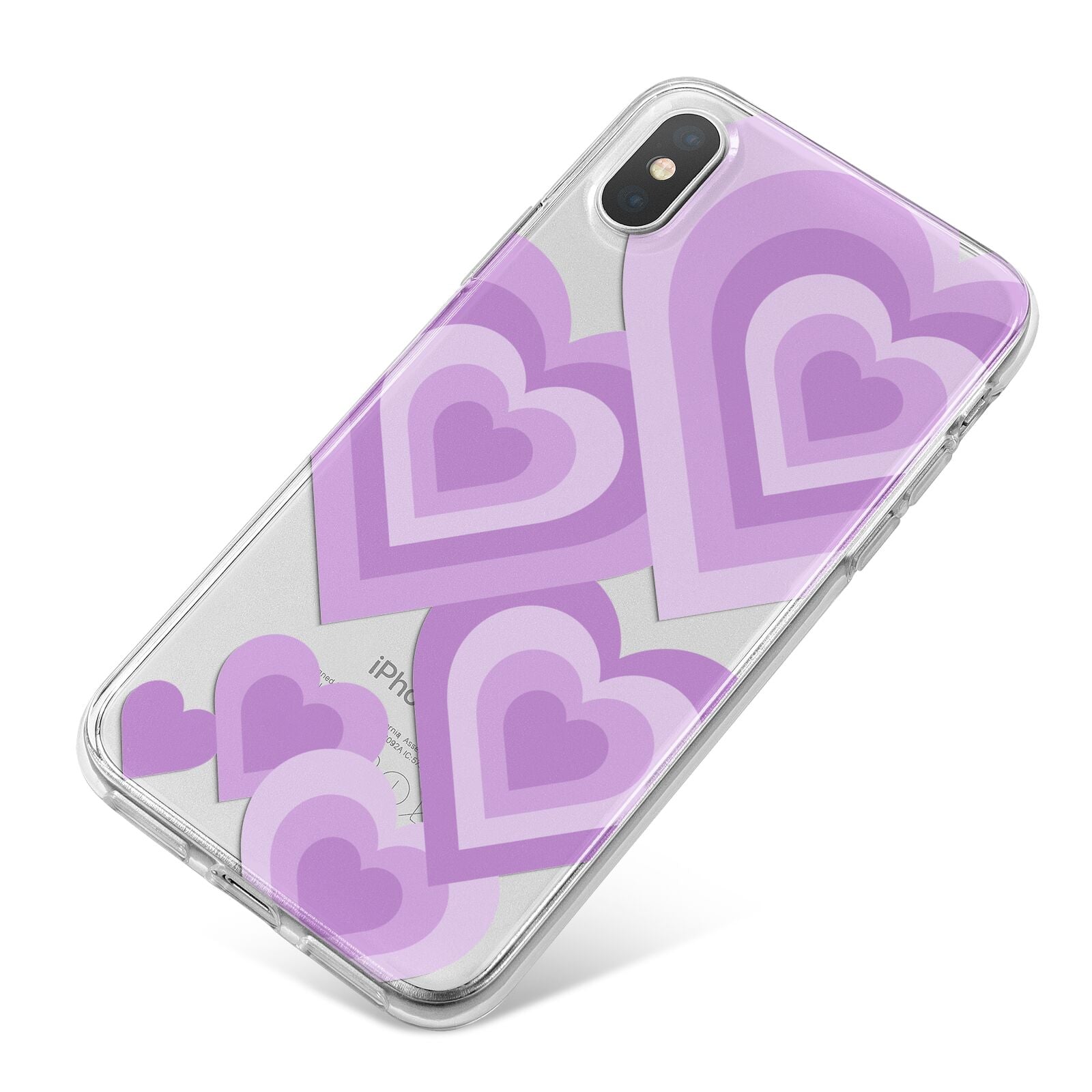 Multi Heart iPhone X Bumper Case on Silver iPhone