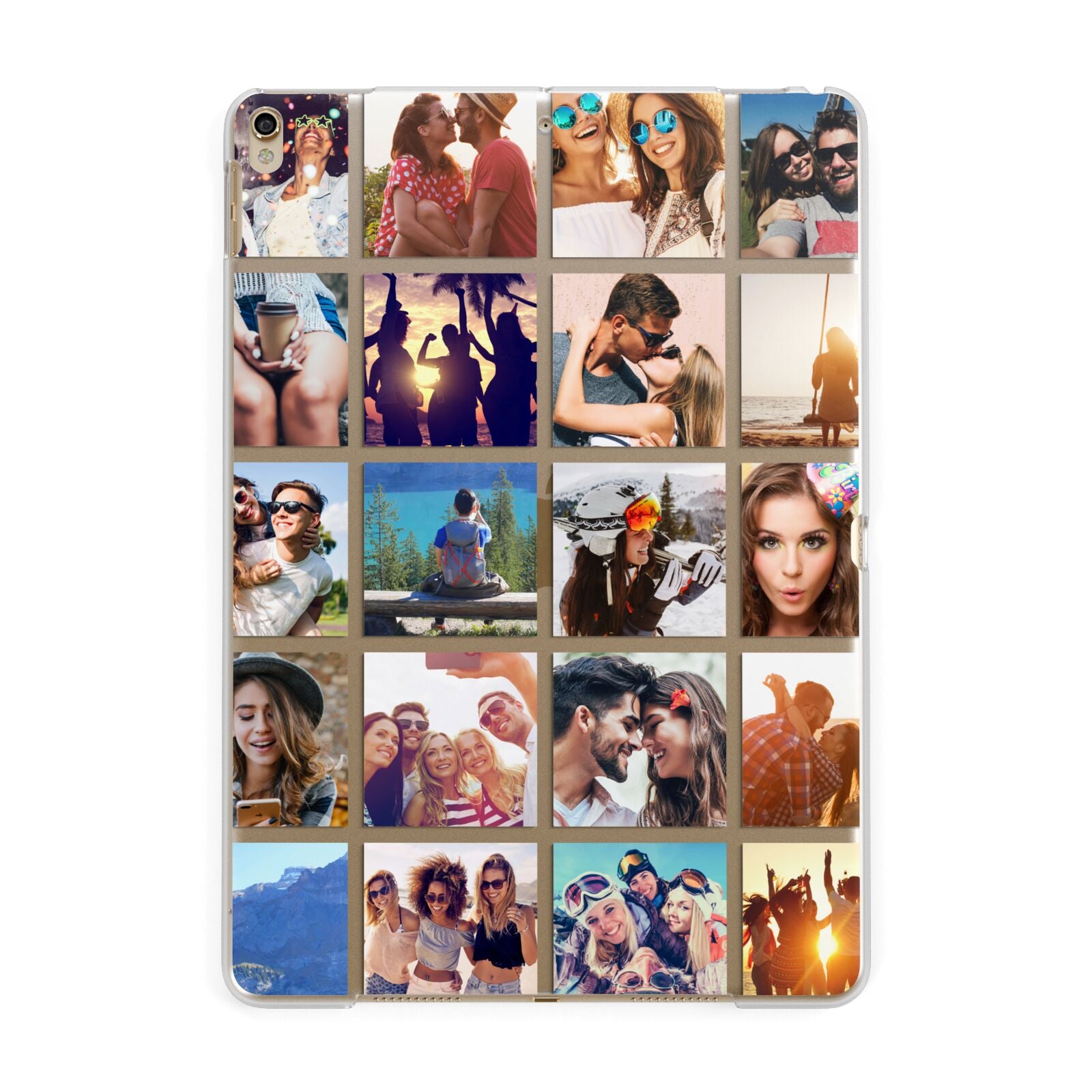 Multi Photo Collage Apple iPad Gold Case