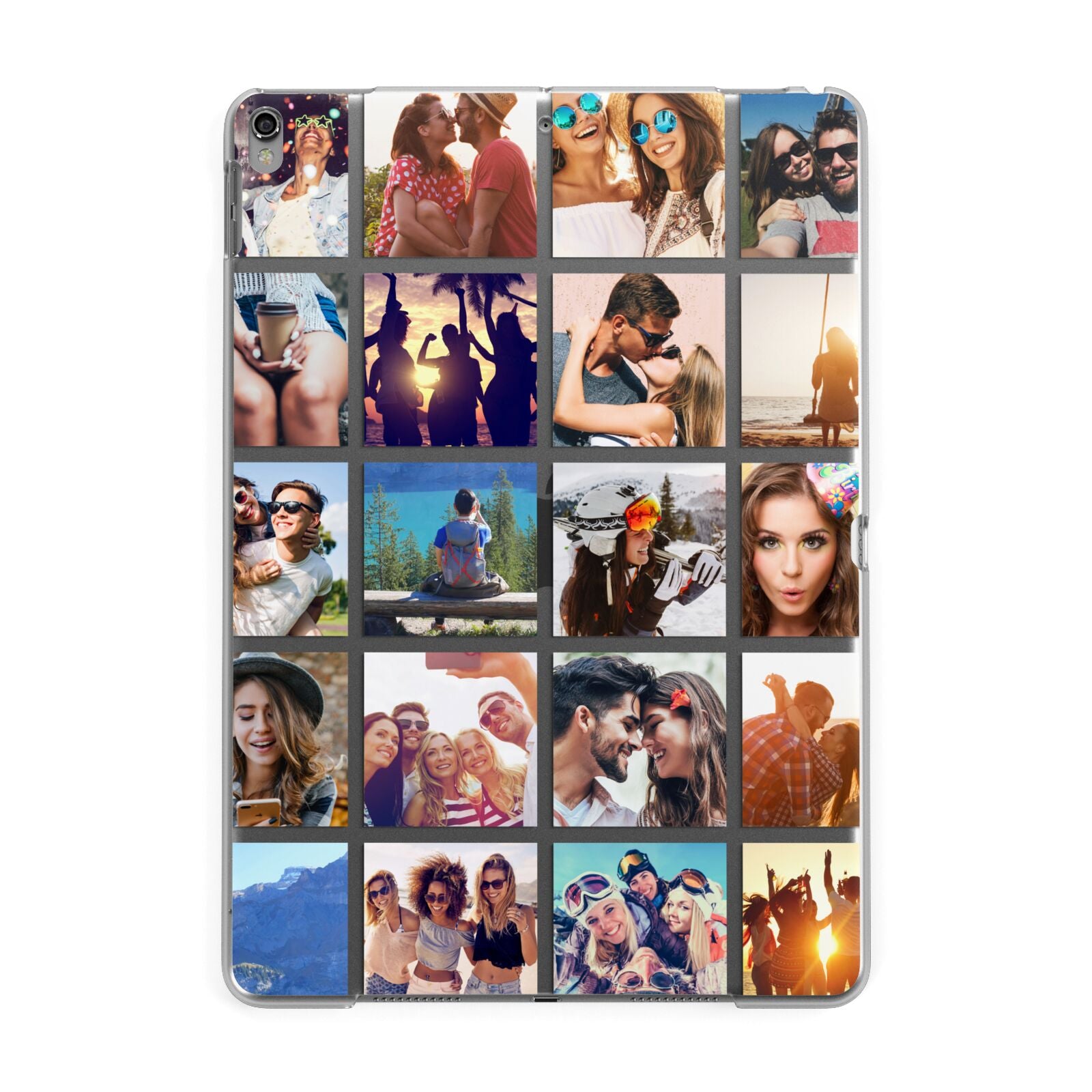 Multi Photo Collage Apple iPad Grey Case