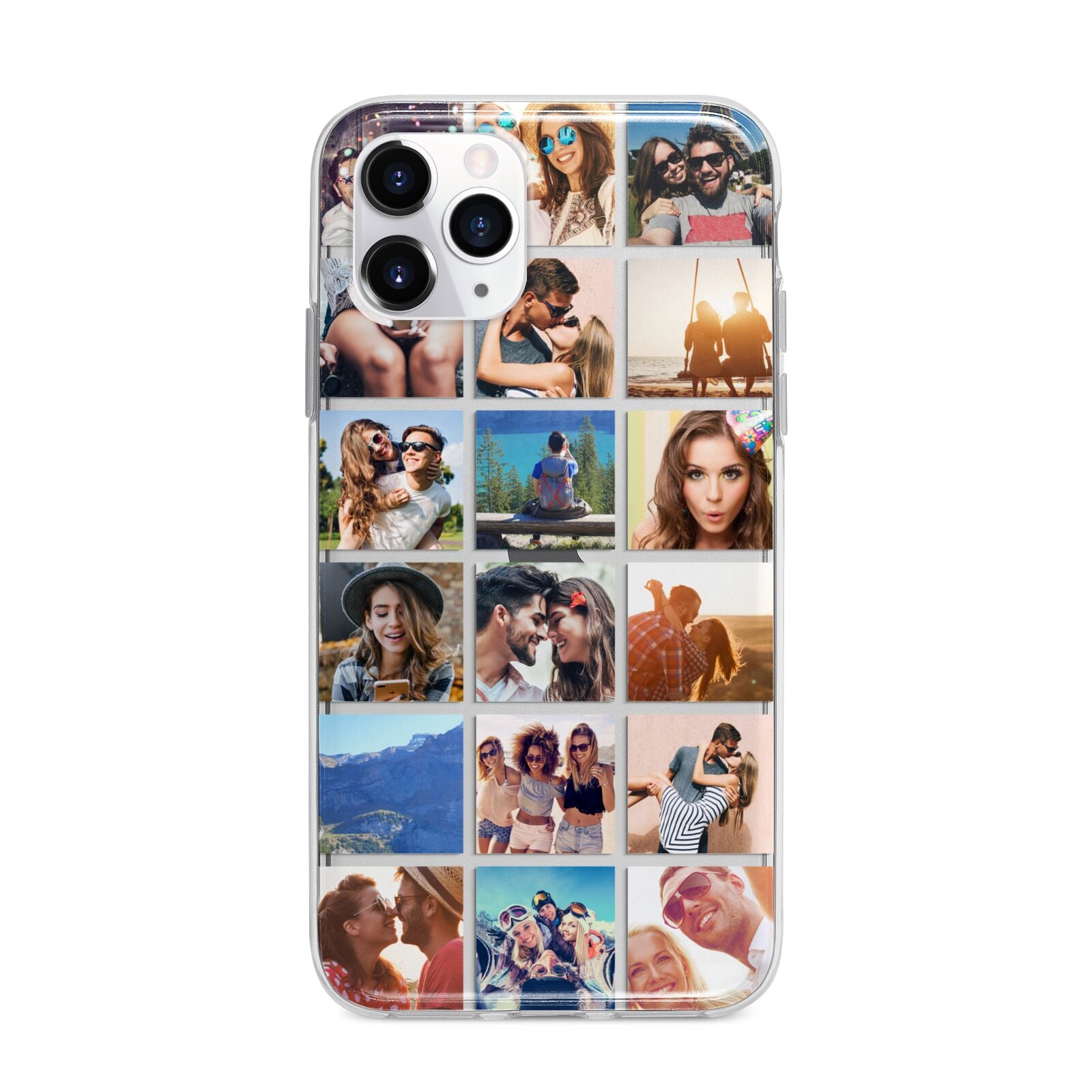 Multi Photo Collage Apple iPhone 11 Pro Max in Silver with Bumper Case