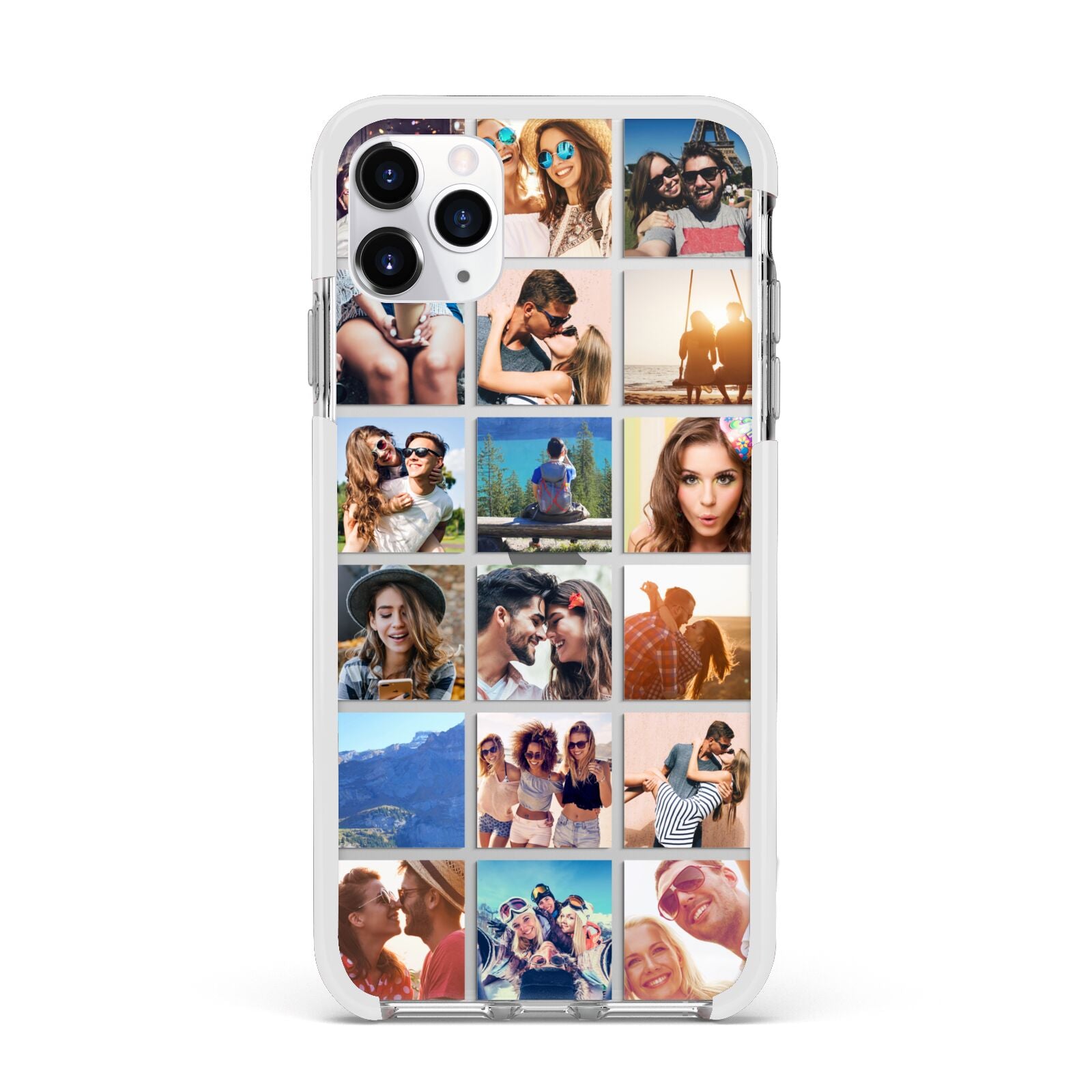 Multi Photo Collage Apple iPhone 11 Pro Max in Silver with White Impact Case