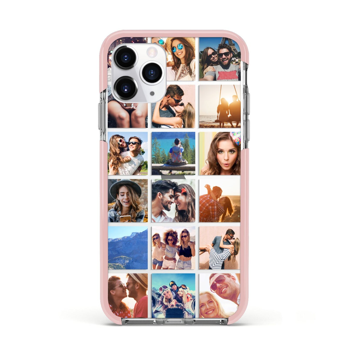 Multi Photo Collage Apple iPhone 11 Pro in Silver with Pink Impact Case