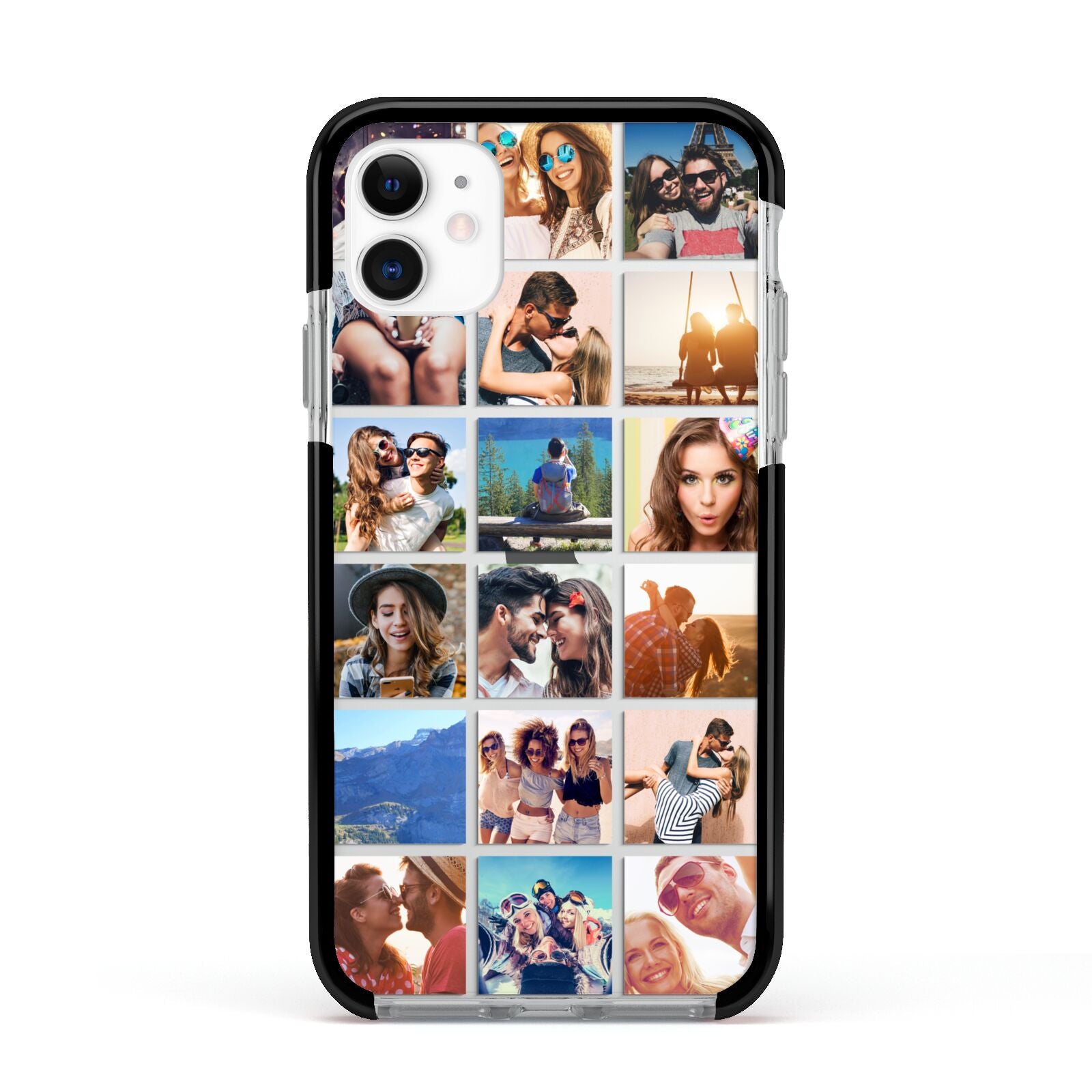 Multi Photo Collage Apple iPhone 11 in White with Black Impact Case