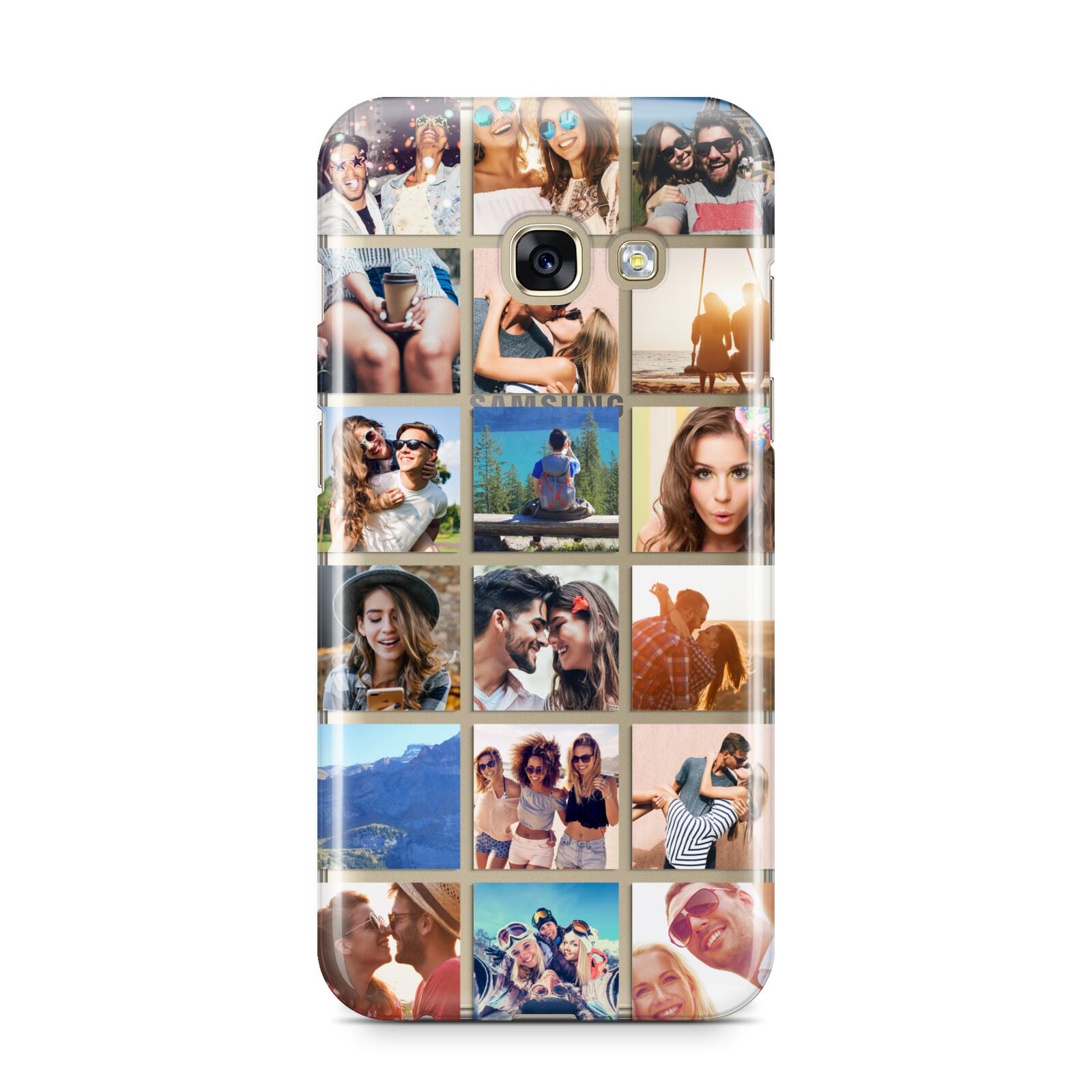 Multi Photo Collage Samsung Galaxy A3 2017 Case on gold phone